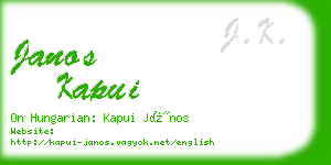 janos kapui business card